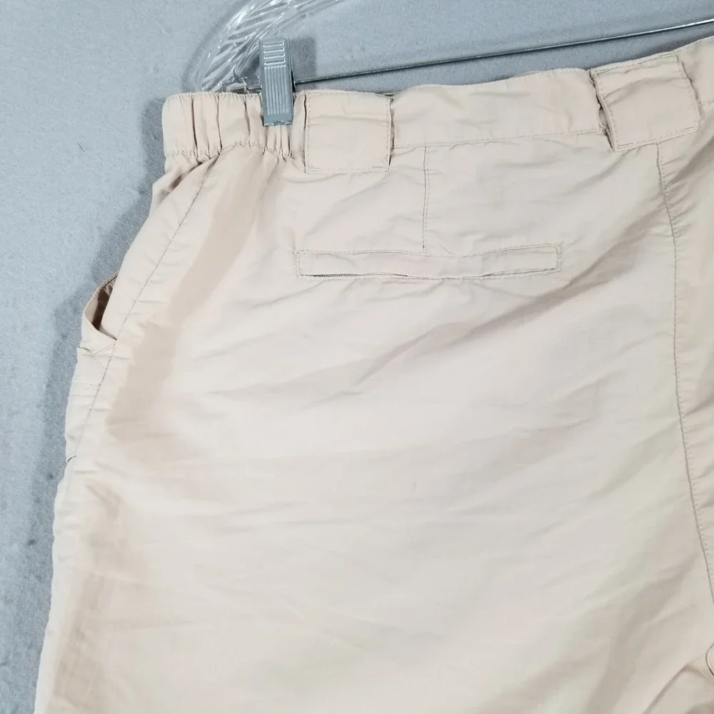 LL Bean Convertible Cargo Pants Mens L Beige Nylon‎ Hiking Shorts Outdoor